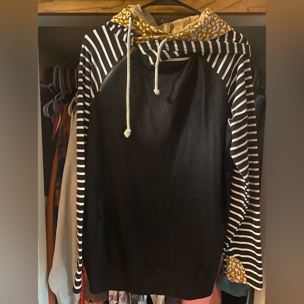 Ampersand double hood hoodie NWT